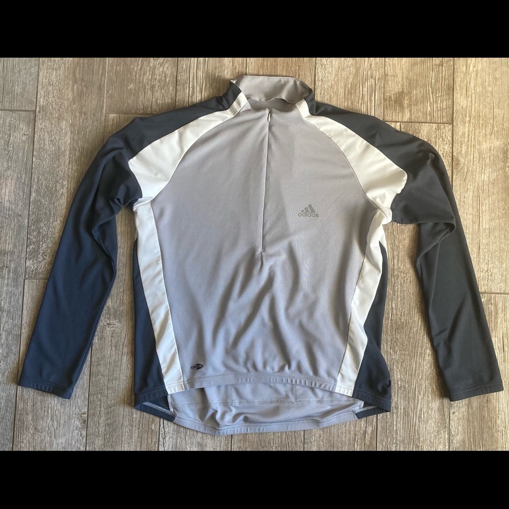 Mens Long Sleeve Climalite Adidas Cycling Jersey